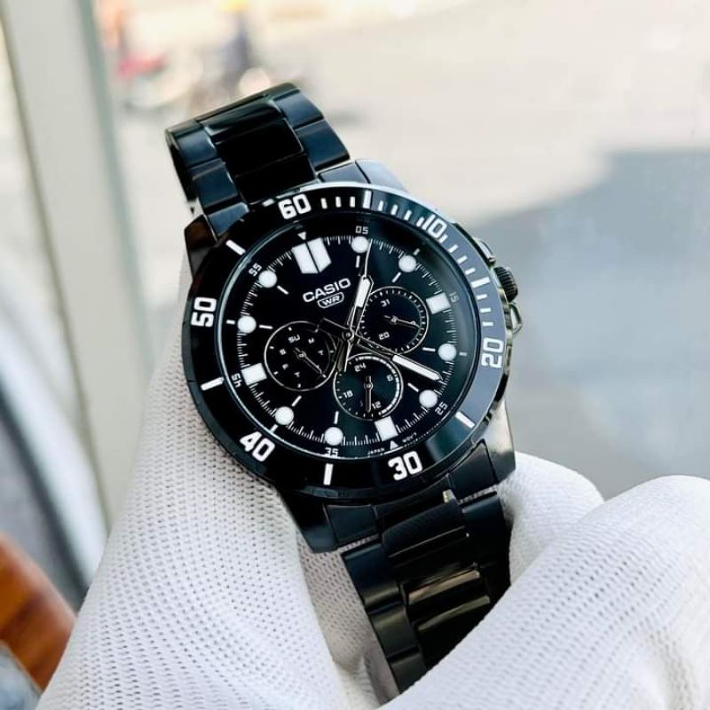 Đồng hồ nam Casio MTP-VD300B  thép đen sang trọng