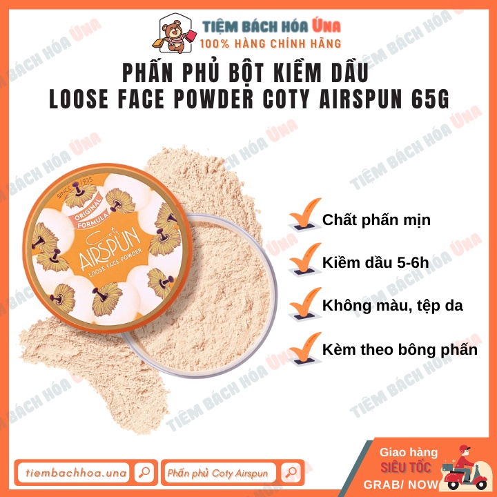 [US] Phấn phủ bột kiềm dầu Loose Face Powder Coty Airspun 65g