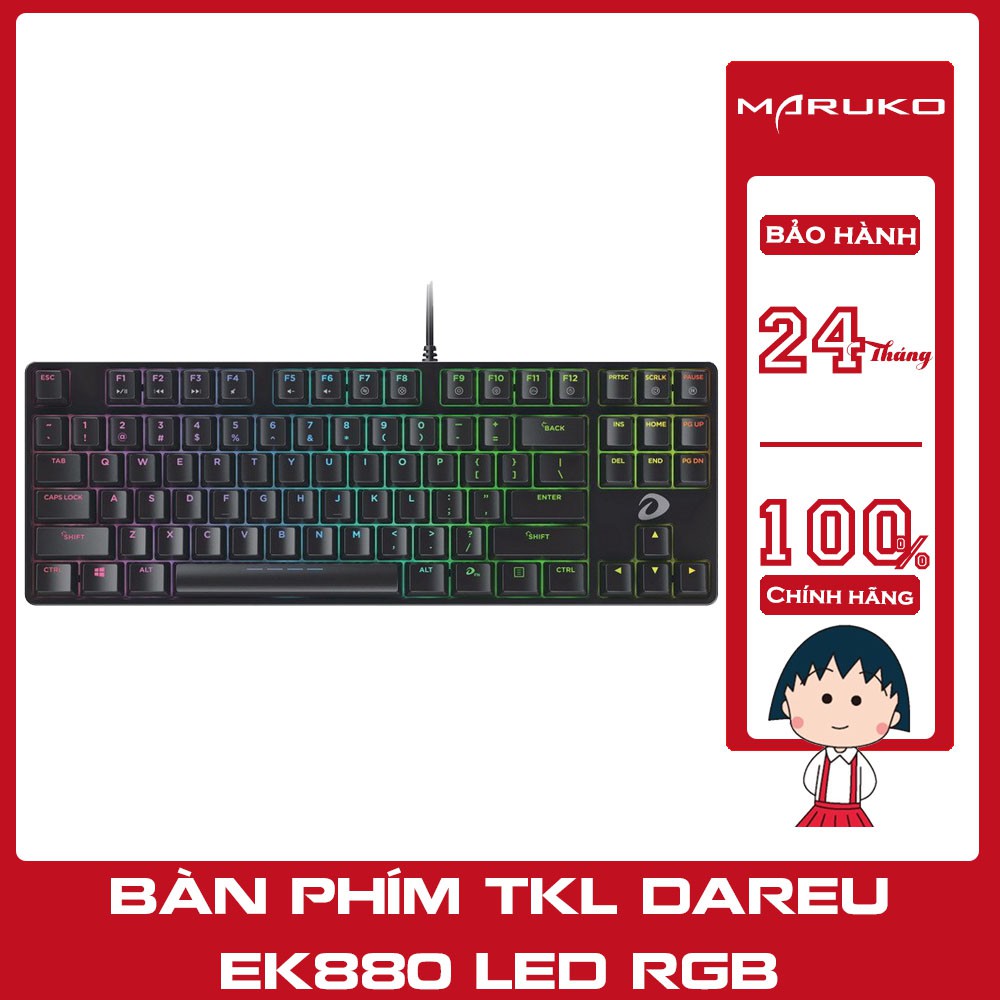 Bàn phím cơ DAREU EK880 led RGB (RGB, Blue/ Brown/ Red D switch) | WebRaoVat - webraovat.net.vn