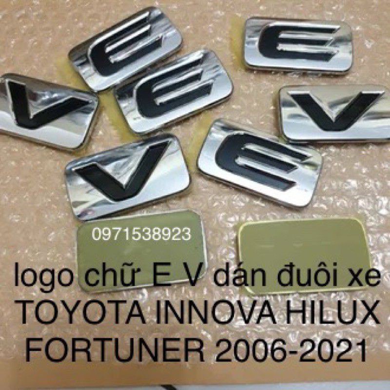 Logo chữ E G V dán đuôi xe TOYOTA INOVA HILUX FORTUNER