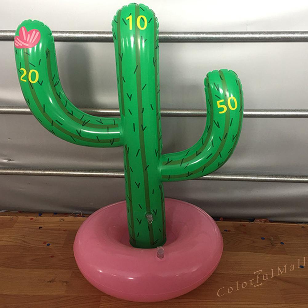 Inflatable Cactus Ring Throw Game Outdoor Pool Children Water Floating Pool Toy Party Bar Supplies