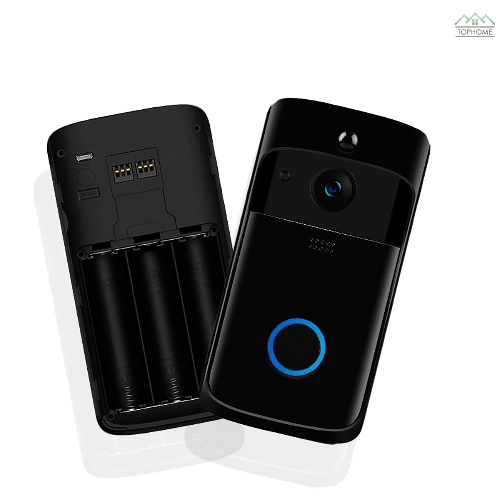 Chuông cửa có hình không dây 720P đàm thoại 2 chiều với ống kính 166 độ lưu trữ đám mây tương thích với iOS & Android