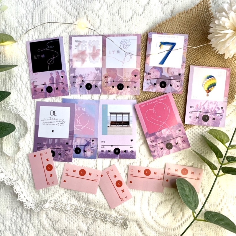 Bộ 13 Miếng Dán Playlist BTS dùng Trang Trí