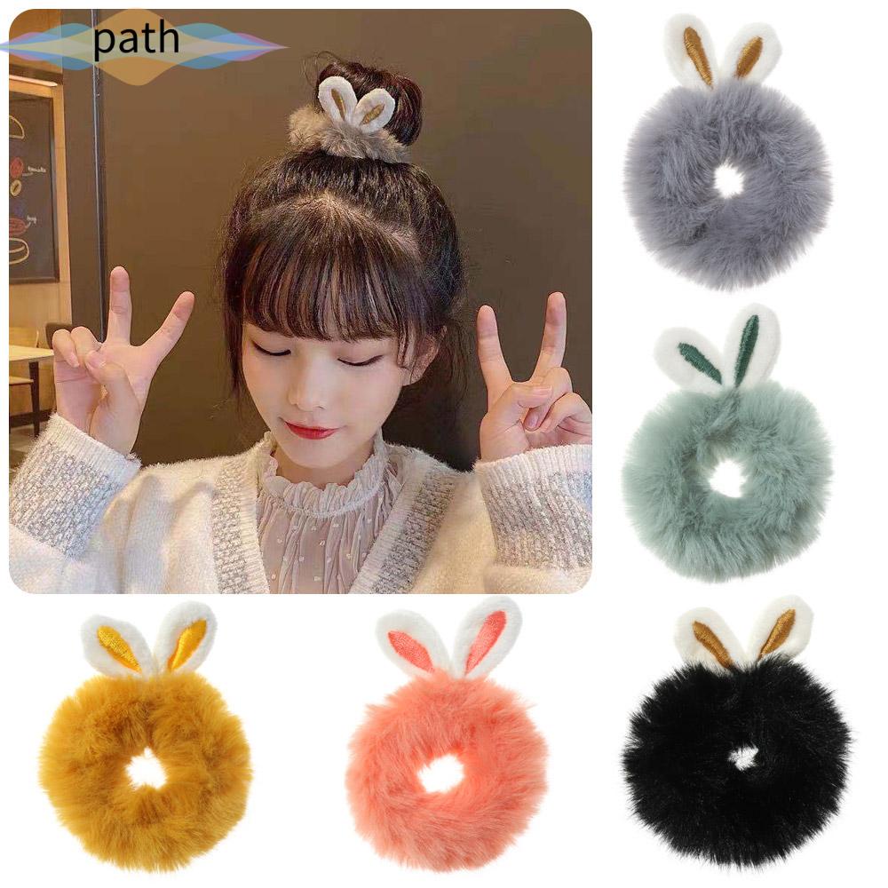 Dây cột tóc vải lông thỏ co giãn đáng yêu thời trang cho nữ