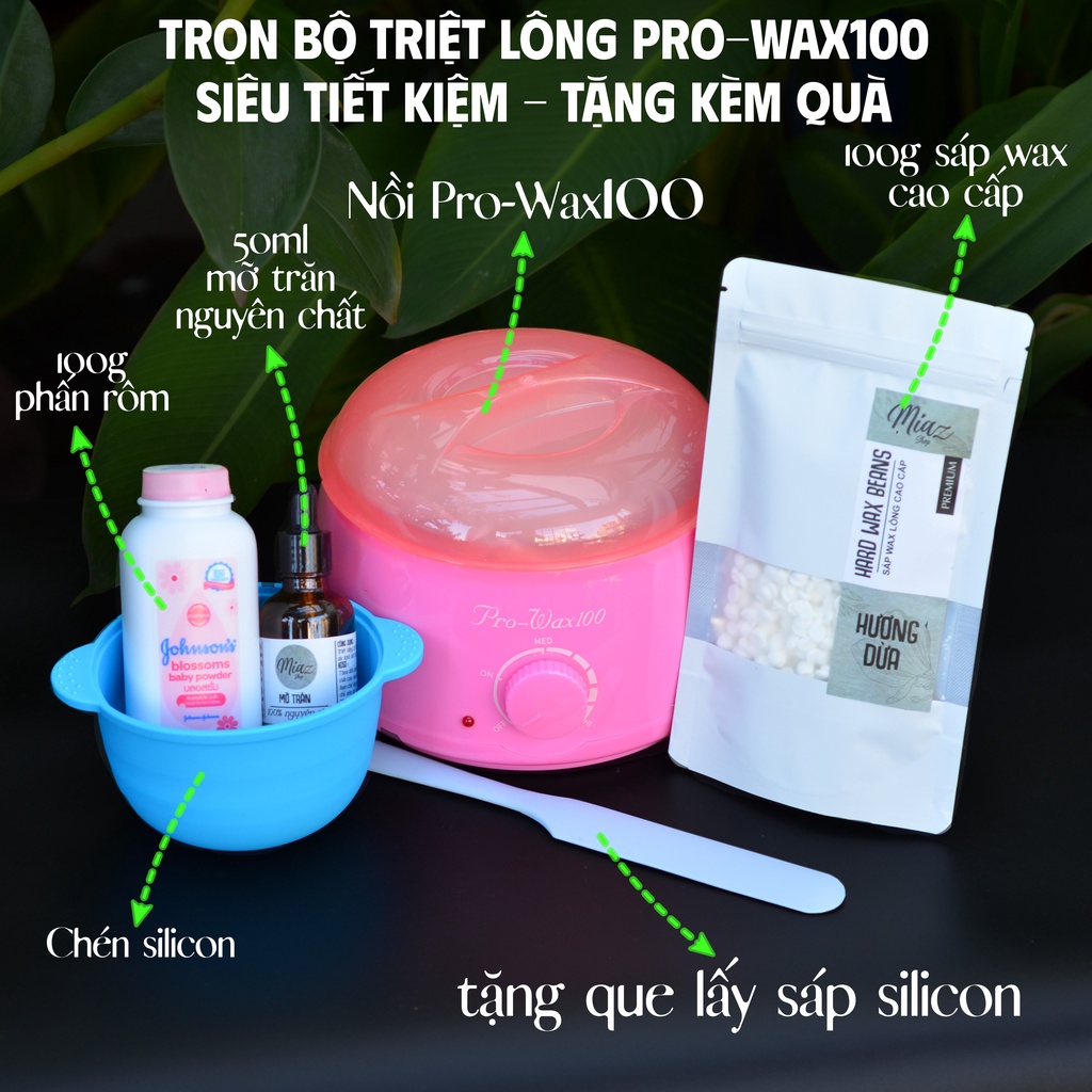Bộ dụng cụ wax lông hiệu quả tại nhà pro 100(Tặng kèm que lấy sáp silicon)