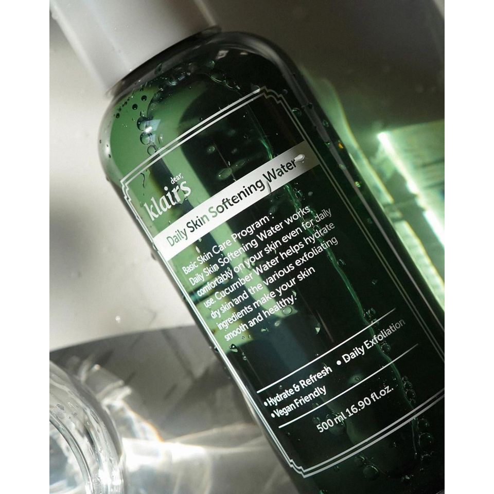Nước Hoa Hồng Cấp Ẩm, Se Khít Lỗ Chân Lông, Tẩy Tế Bào Chết Nhẹ Dear, Klairs Daily Skin Softening Water 500ml