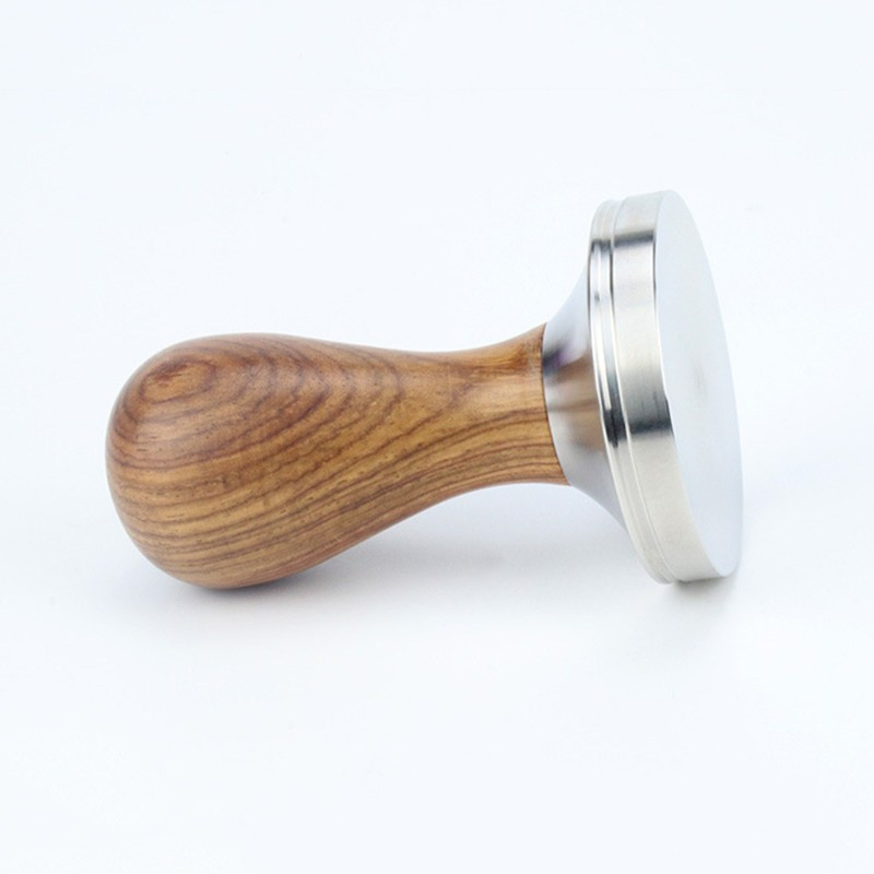 HO 304 Stainless Steel Base Coffee Powder Hammer Wooden Handle Tamper 51/53/58mm Espresso Coffee Accessories