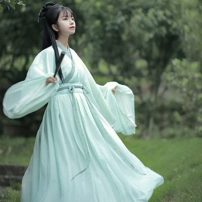 Bản gốc chính hãng giá bắp cải tấn Hán phục nữ mùa thu mùa đông Wei Jin Trung Quốc phong cách cổ áo áo với eo váy ba mản