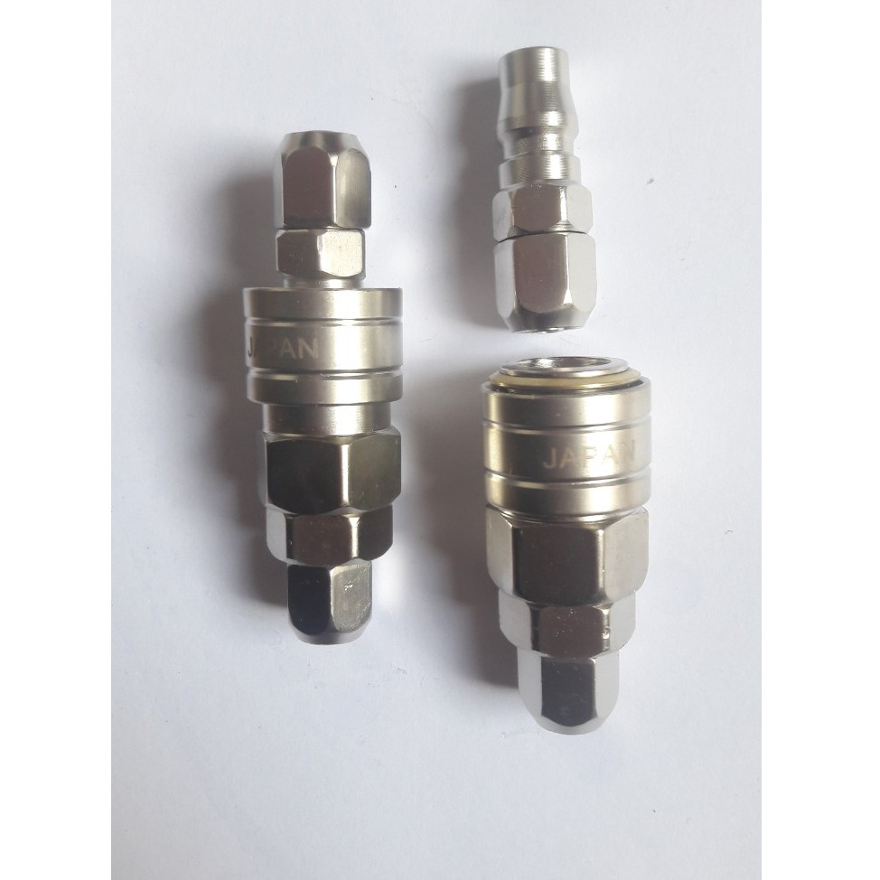 Đầu nối hơi/ khớp nối nhanh máy nén khí ra dây 5x8mm/ 6.5x10mm/ 8x12mm