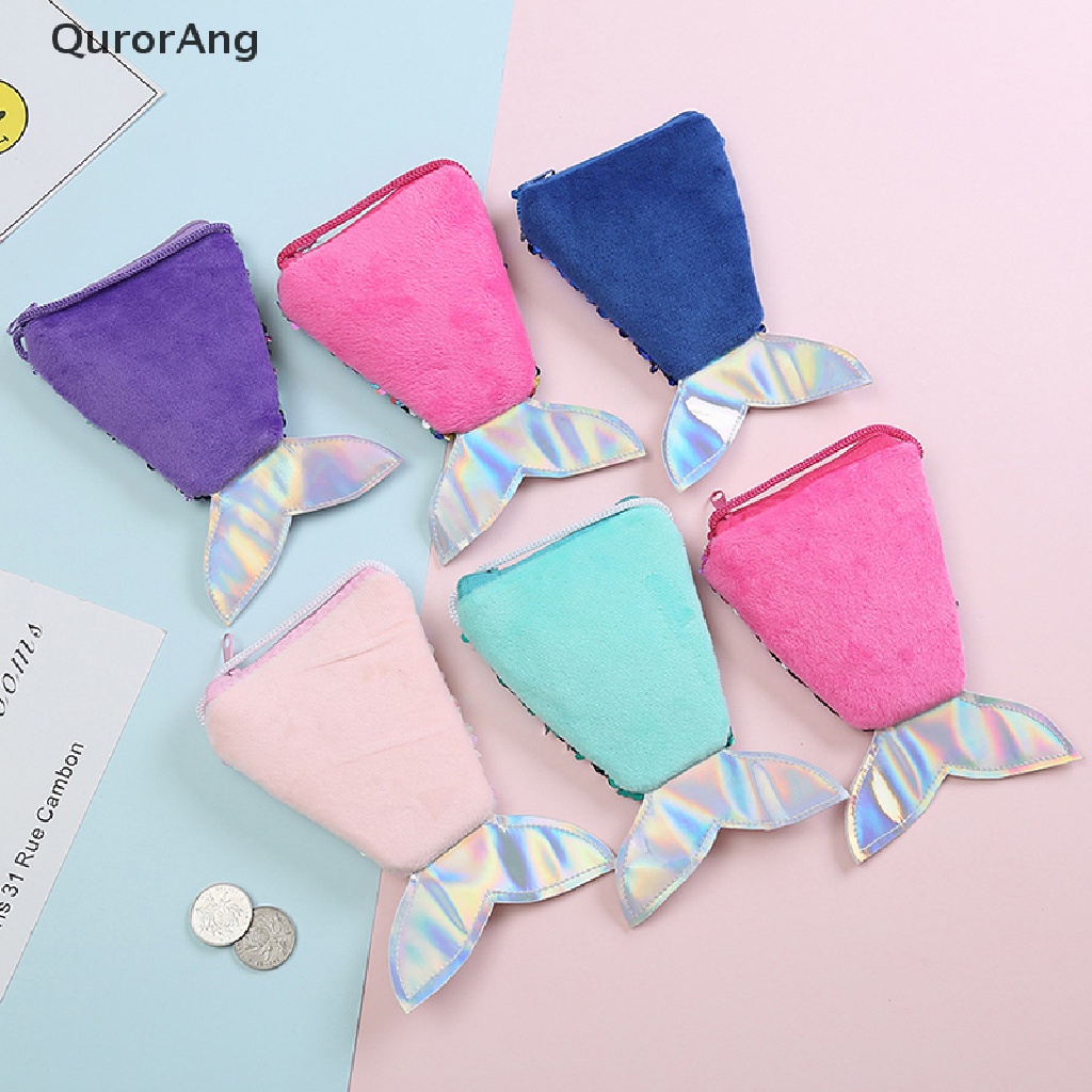 Ví Đựng Tiền Xu Đính Kim Sa Hình Đuôi Nàng Tiên Cá Cho Bé Gái