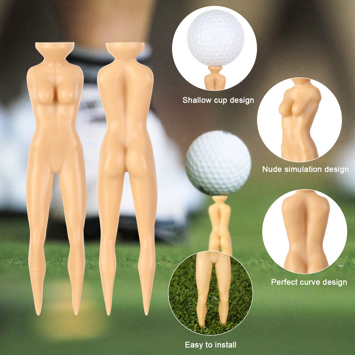 Set 60 Tee Golf Bằng Nhựa Kích Thước 3 Inch