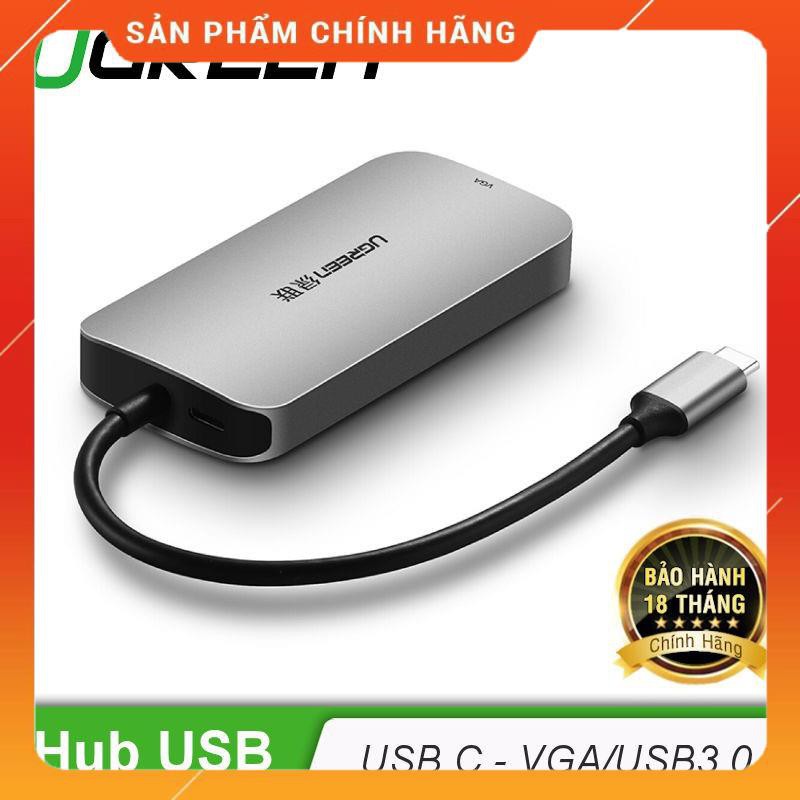 Bộ chuyển đổi mở rộng cổng USB type C sang VGA, tích hợp 3 cổng USB3.0 CM136 UGREEN 50210 dailyphukien