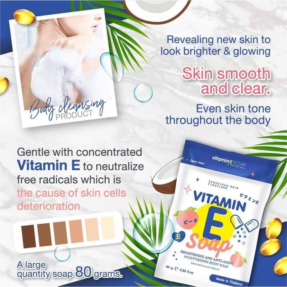 Xà Bông Tắm Vitamin E Trắng Da Thái Lan 50g