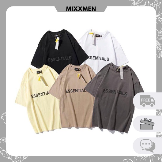 Áo Thun Nam Nữ Unisex Ngắn Tay Cổ Tròn Phối Họa Tiết Chữ Essentials Thời Trang Mixx_men TOP NAM 223