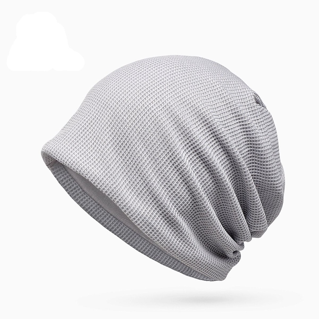 Mũ Beanie Cotton Mềm Mỏng Thoáng Khí Màu Trơn Phong Cách Hip Hop Cho Nam Nữ