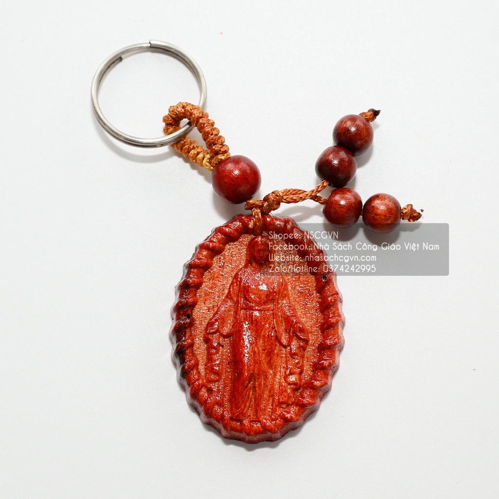 Móc khóa gỗ khắc hình Đức Mẹ Ban Ơn, Mẹ Hằng Cứu Giúp, Chúa Thương Xót, Gia Đình Thánh Gia K2 K3 K4 k5 Quà tặn