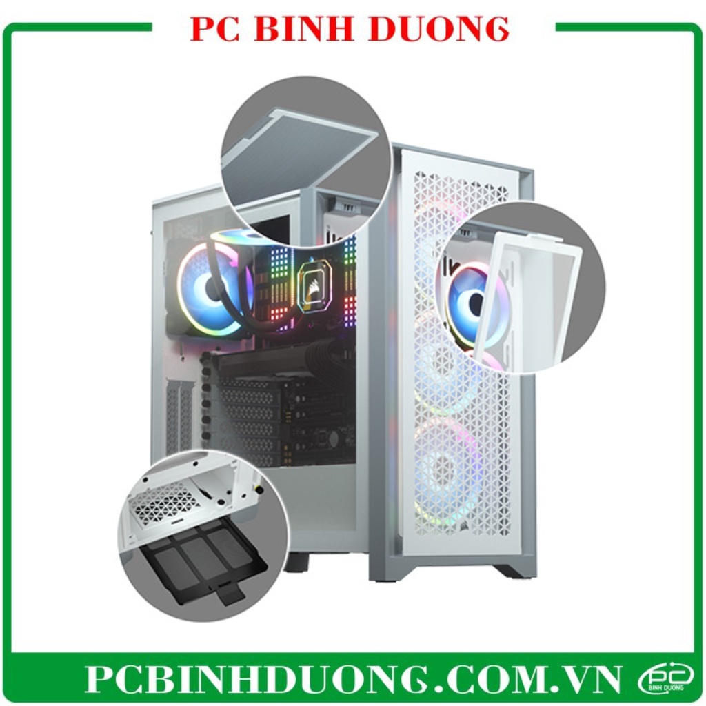 Vỏ Case Corsair 4000D Airflow TG White CC-9011201-WW