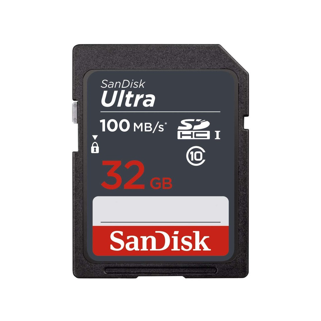 Thẻ nhớ SDHC Sandisk Ultra 32GB upto 100MB/s UHS-I (dành cho máy ảnh) - Hãng phân phối chính thức