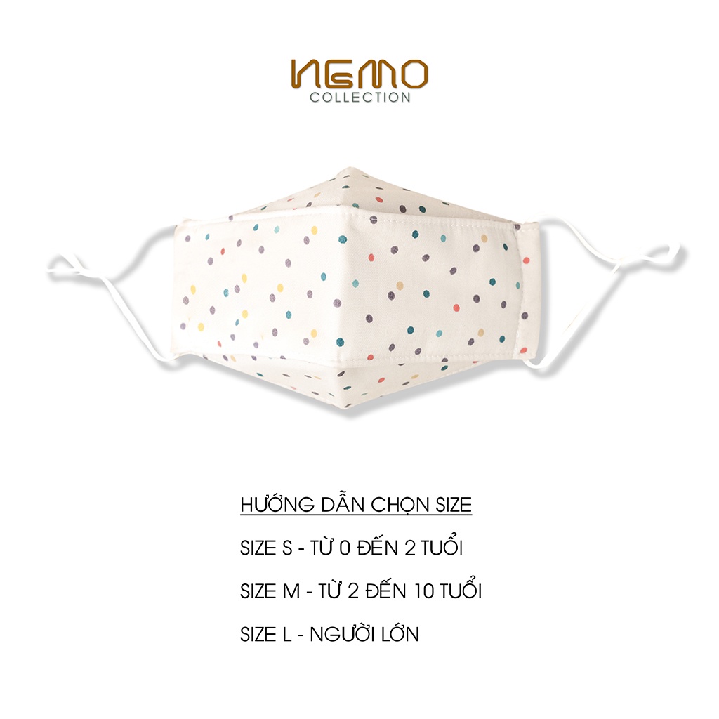 Khẩu Trang 4D vải họa tiết, lọc bụi khuẩn, chống nắng, thoáng mát không gây mụn Nemo Handmade - KTCT