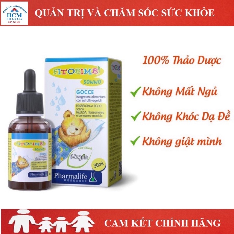 Siro ngủ ngon cho bé Fitobimbi Sonno 30ml, hết giật mình, khóc đêm, bé ngủ sâu giấc +quà