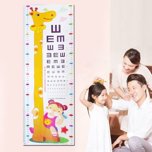 DECAL DÁN TƯỜNG THƯỚC ĐO CHIỀU CAO VÀ KIỂM TRA THỊ LỰC CHO BÉ (RẺ NHẤT SÀN SHOPEE)