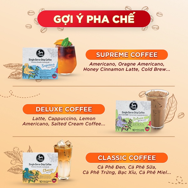 Cà phê Robusta Tây Nguyên Arabica Sơn La phin giấy nguyên chất gói 10gr đậm đà hậu vị ngọt pha nhanh tiện Konnai Coffee