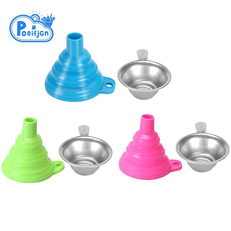 6 Pack 3D Printer Accessories Include Collapsible Silicone Funnels and Stainless Steel Resin Filter Cups