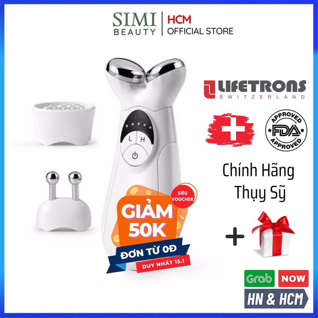 Máy nâng cơ mặt cầm tay Lifetrons EP 400 massage giảm nếp nhăn dưỡng trắng da mát xa trị liệu thâm quầng mắt matxa