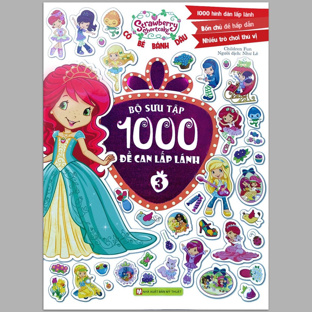 Sách - Cô Bé Bánh Dâu - Bộ Sưu Tập 1000 Đề Can Lấp Lánh - Tập 3 (2-8 tuổi)