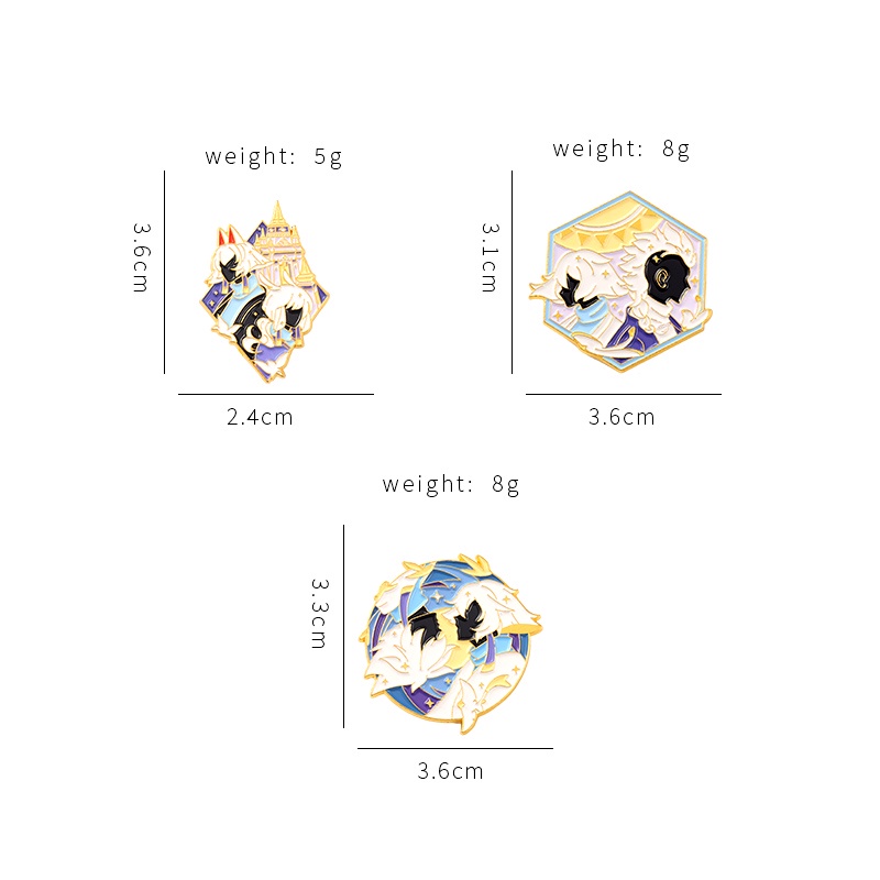 Ghim cài áo QIHE JEWELRY hình nhân vật hoạt hình game Light Encounter 3 cá tính