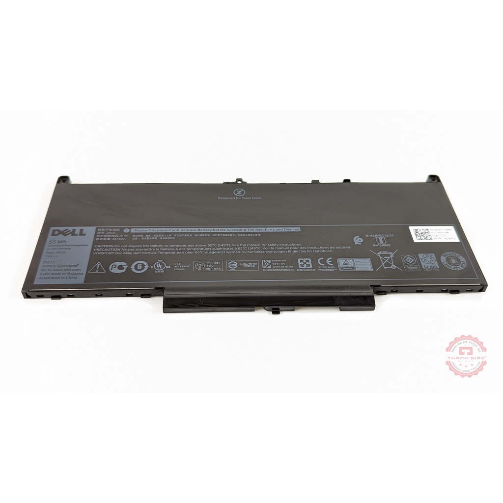 Pin Laptop Dell 55Wh J60J5 Thay Thế Cho Dell Latitude 7270 7470 E7270 E7470 - Bảo Hành 6 Tháng