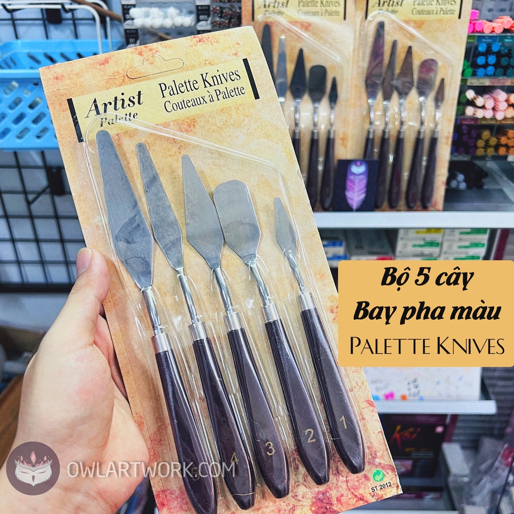 [CÚ TUYẾT] Bộ 5 Cây Bay Pha Màu Vẽ Tiện Dụng Palette Knives