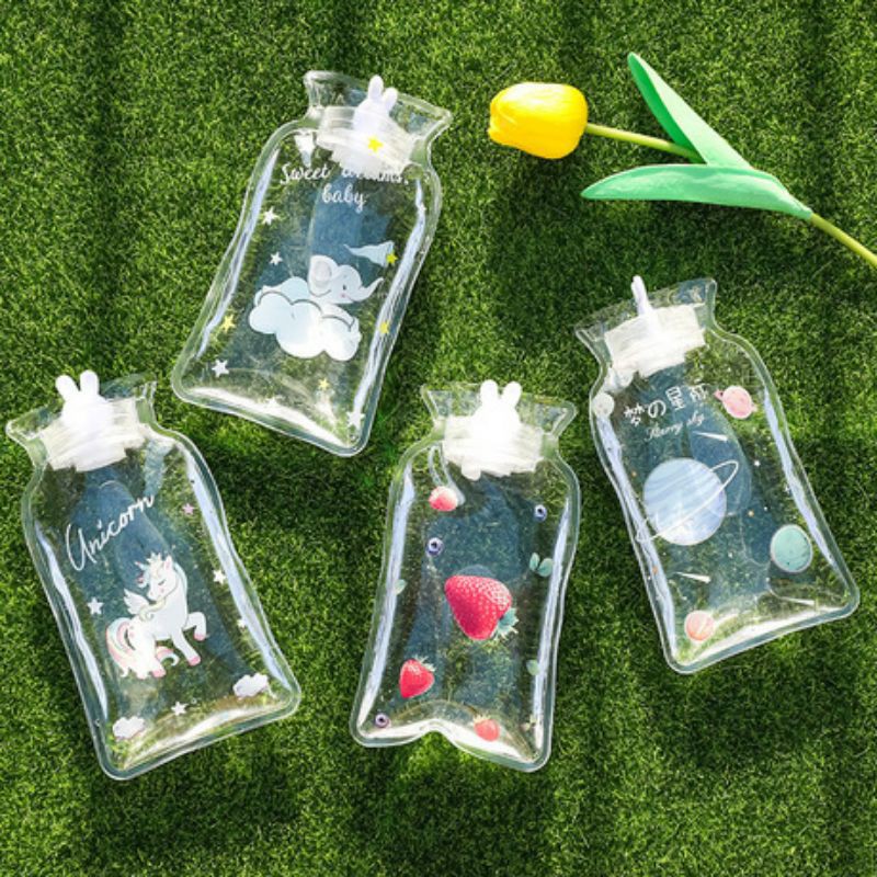 Túi sưởi cầm tay, túi chườm ấm đau bụng kinh họa tiết dễ thương 150 ml