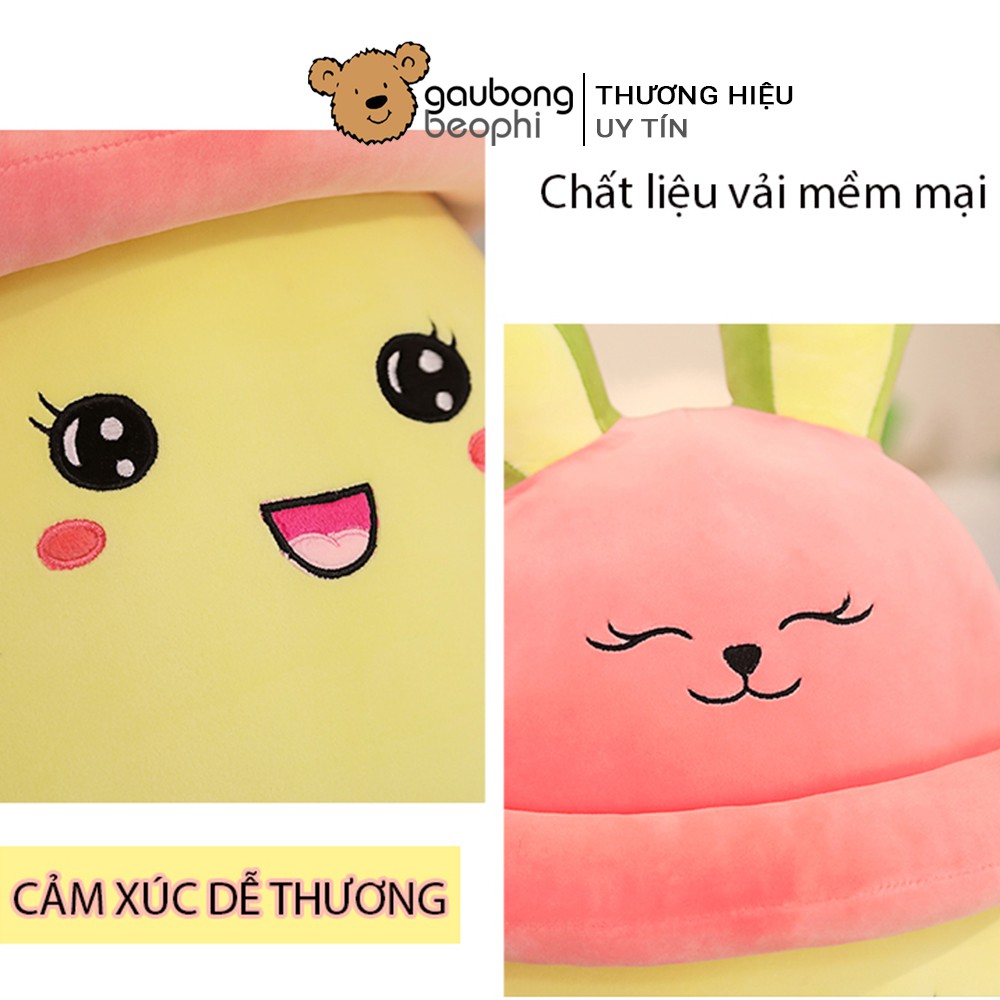 Bộ gối mền quả bơ đội nón tai thỏ size 80cm hàng nhập cao cấp shop gấu bông béo phì