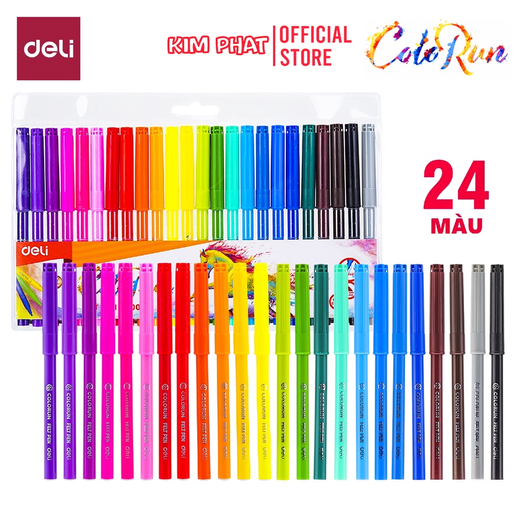 Bút lông màu, Dạ nước FELT PEN Deli COLORUN