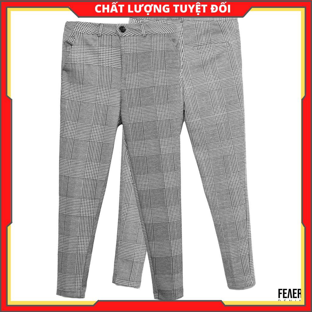 Quần dài nam họa tiết đan chéo  Wool Plaid Trousers vải Wool mềm mịn - Cao Cấp DENIM [Hàng Bao Đẹp]