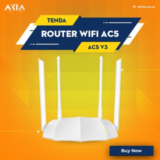 Tenda ac5 router wifi chuẩn ac 1200mbps - bộ phát wifi 2 băng tần - bảo hành chính hãng 3 năm