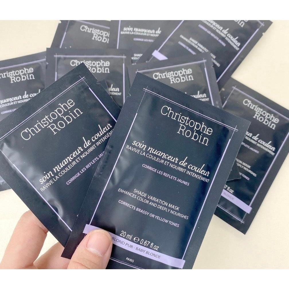 20ml Mặt nạ dưỡng cho tóc nhuộm màu/ khô, xơ rối Christophe Robin Shade Variation Mask -