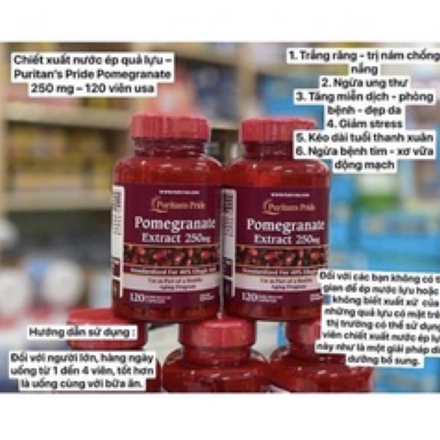 Viên uống chống nắng lựu đỏ+2,2% phí shopee