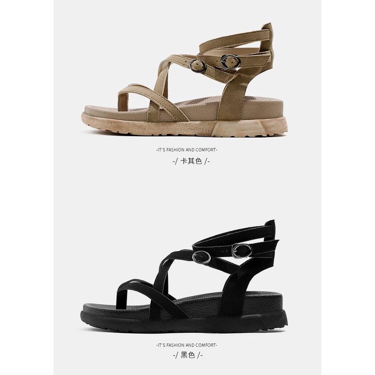 Giày Sandal Nữ Đế Dày Phong Cách La Mã Mới