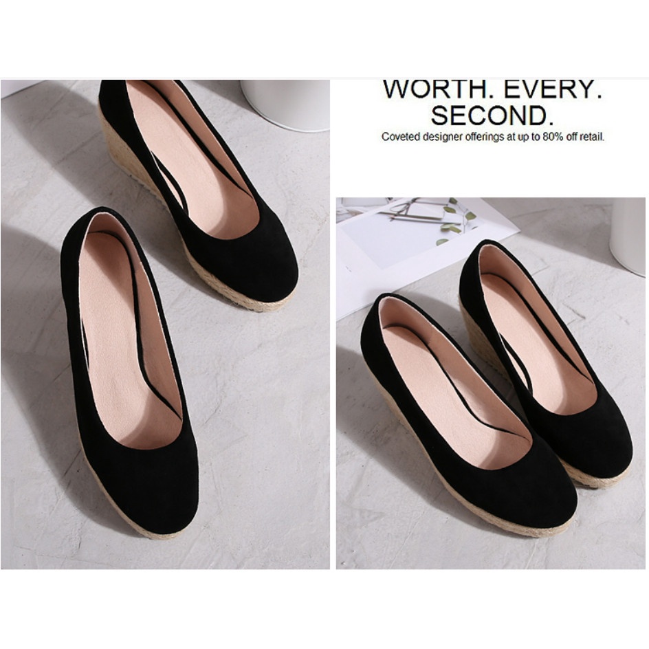 (HÀNG SẴN) Giày Gót Nêm Tăng Chiều Cao Êm Chân AG44 - Hàng Quảng Châu Cao Cấp