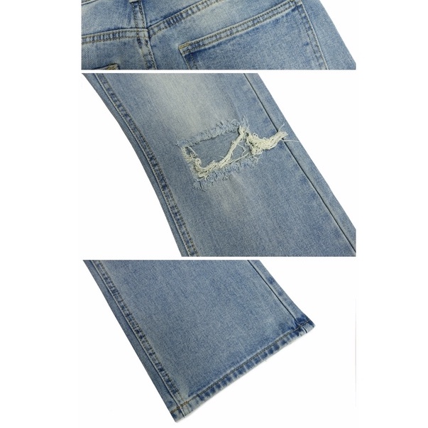 Quần Jeans Ống Loe Rách Gối Playaz