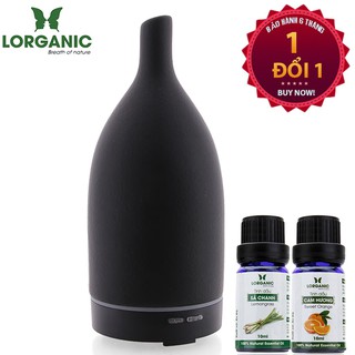 (TẶNG 2 CHAI TINH DẦU SA CHANH + CAM) Máy khuếch tán tinh dầu bằng gốm đen FX2014