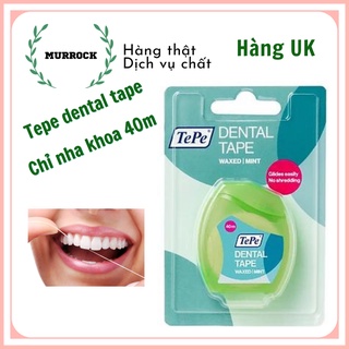 Chỉ nha khoa Tepe Dental Tape làm sạch kẽ răng hương bạc hà UK Anh Quốc 40m
