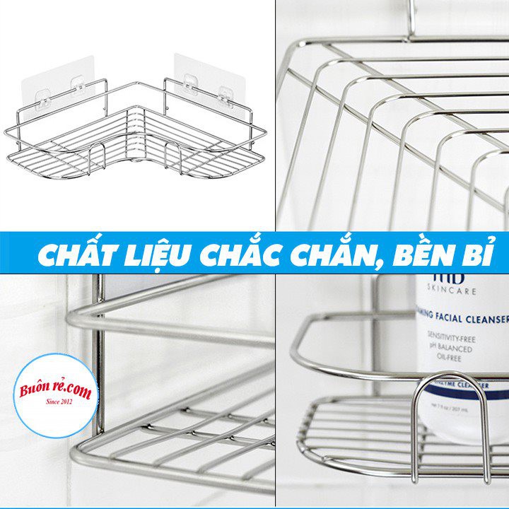 Kệ góc sắt dán tường đựng đồ nhà tắm, nhà bếp tiện lợi 00804/01409 - Kệ sắt hình chữ nhật dán tường chắc chắn 01335