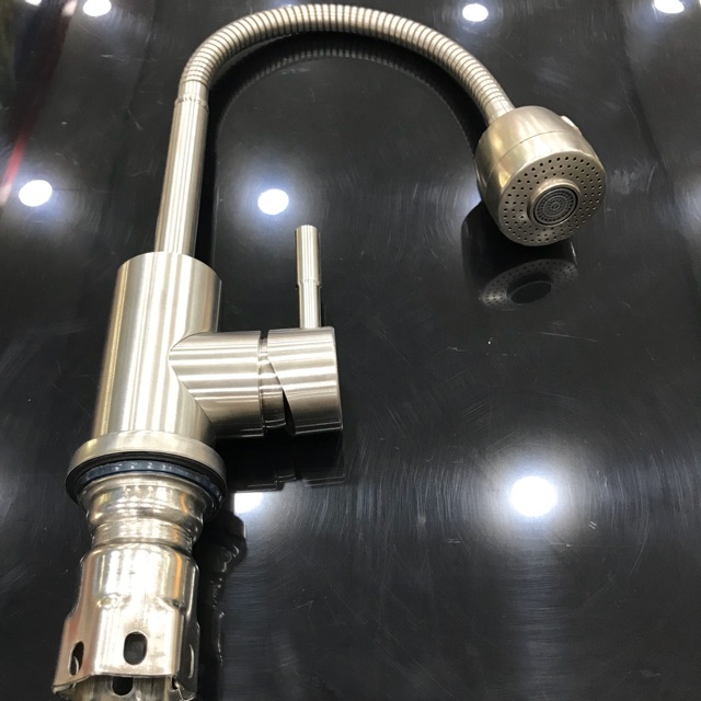 Vòi rửa chén nóng lạnh lò xo inox 304