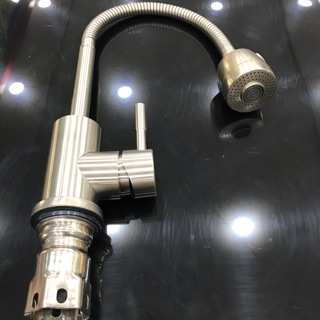 Vòi rửa chén nóng lạnh lò xo inox 304
