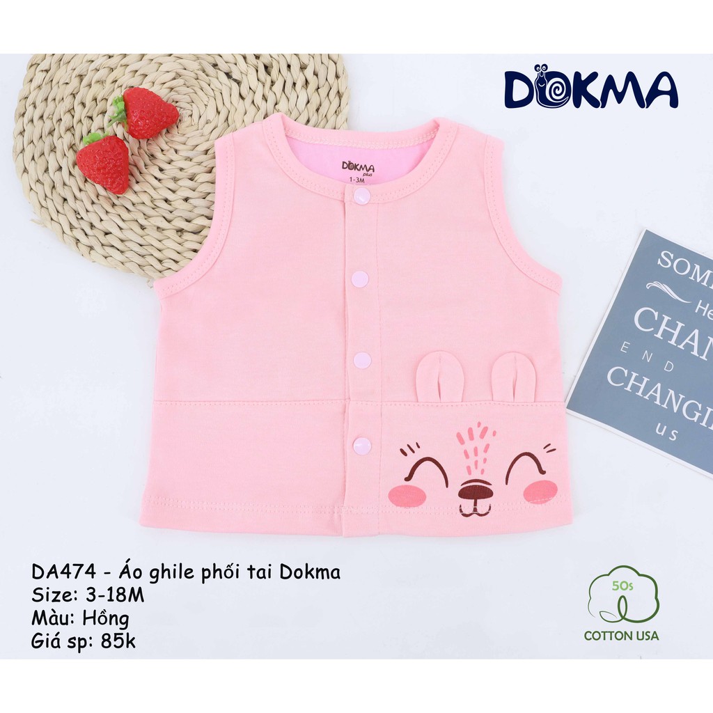 Dokma - Áo gile phối tai cho bé (3-18m)