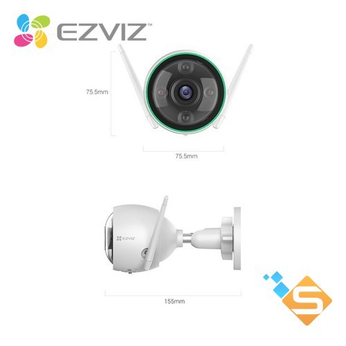 Camera WIFI Ngoài Trời Thông Minh EZVIZ C3N 2MP 1080P CÓ MÀU BAN ĐÊM - Bảo Hành Chín Hãng 2 Năm