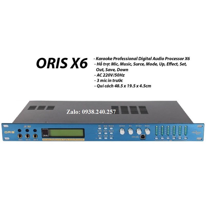 Vang số chống hú oris X6 xanh dương, Chức năng nhận tín hiệu âm thanh và xữ lí âm thanh, hỗ trợ nhiều tính năng